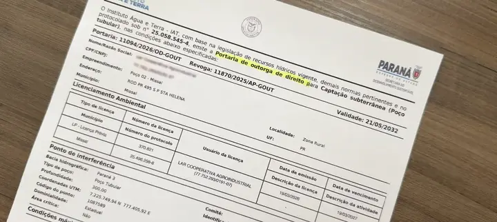 Outorga e direito de uso da água